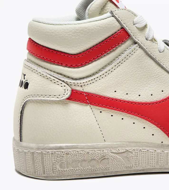 Diadora Game L High Fluo Waxed Super White / Hot Coral (501.180083_C0438)