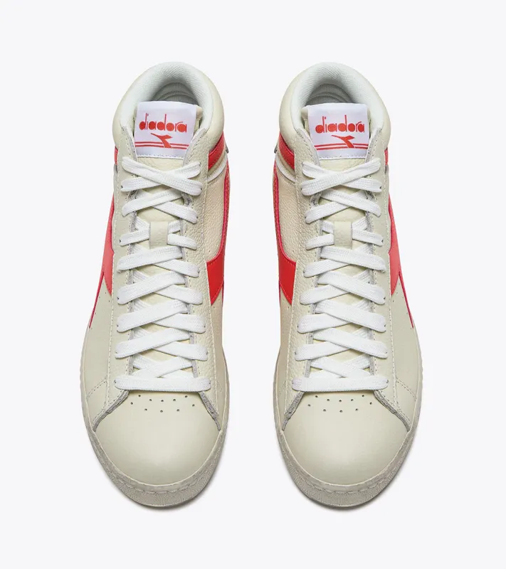 Diadora Game L High Fluo Waxed Super White / Hot Coral (501.180083_C0438)