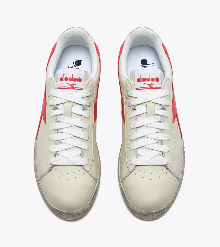 Diadora Game L Low Fluo Waxed Super White / Hot Coral (501.181169_C0438)
