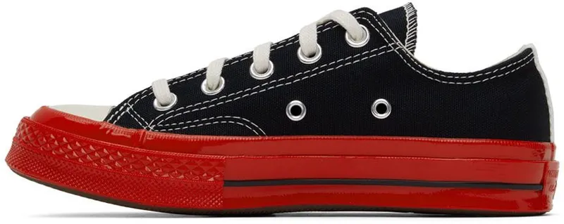 Comme des Garçons Play Off-White & Red Converse Edition Chuck 70 Low-Top Sneakers (P1K123)