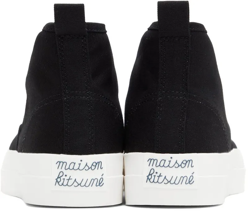 Maison Kitsuné Navy Canvas High-Top Sneakers (CU04708WW9000)