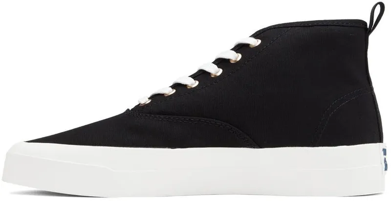 Maison Kitsuné Navy Canvas High-Top Sneakers (CU04708WW9000)