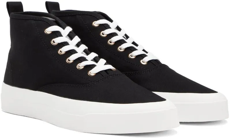 Maison Kitsuné Navy Canvas High-Top Sneakers (CU04708WW9000)