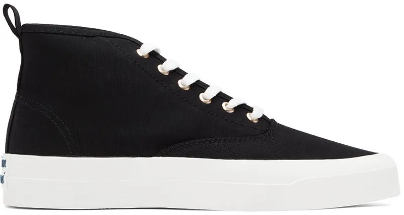 Maison Kitsuné Navy Canvas High-Top Sneakers (CU04708WW9000)