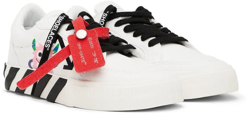 Off-White Kids White & Black Monsters Vulcanized Sneakers (OGIA001S22FAB0020110)