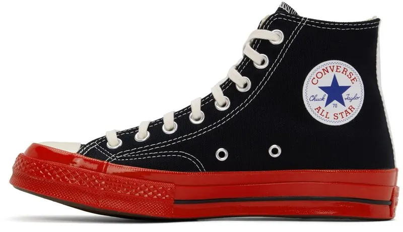 Comme des Garçons Play Off-White Converse Edition Chuck 70 High-Top Sneakers (P1K124)