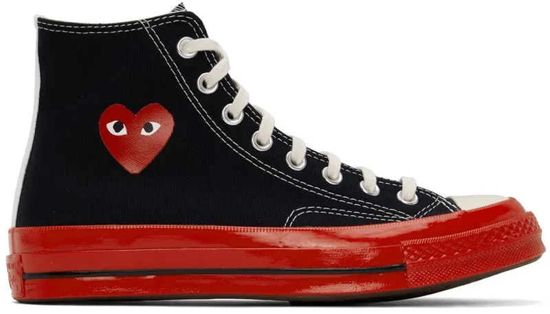 Comme des Garçons Play Off-White Converse Edition Chuck 70 High-Top Sneakers (P1K124)