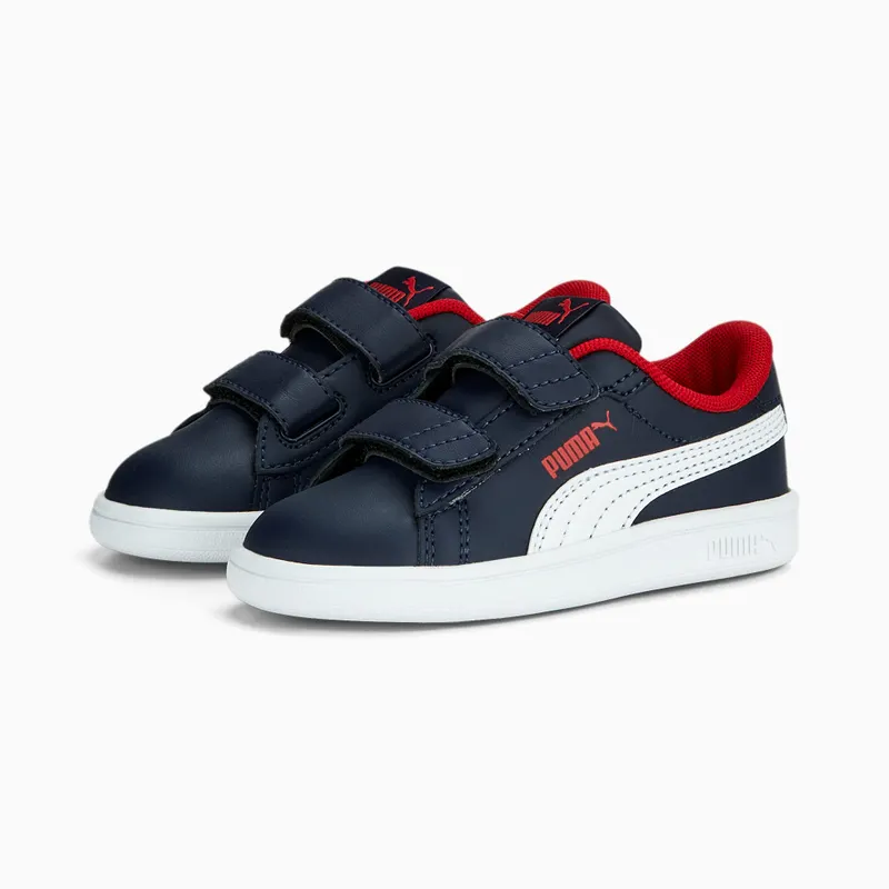 Puma Smash 3.0 leren V Wit/Blauw/Rood (392034-04)