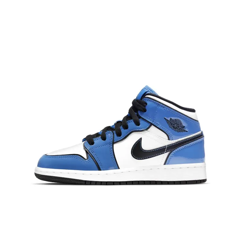 Air Jordan 1 Mid Signal Blue GS (BQ6931 402)