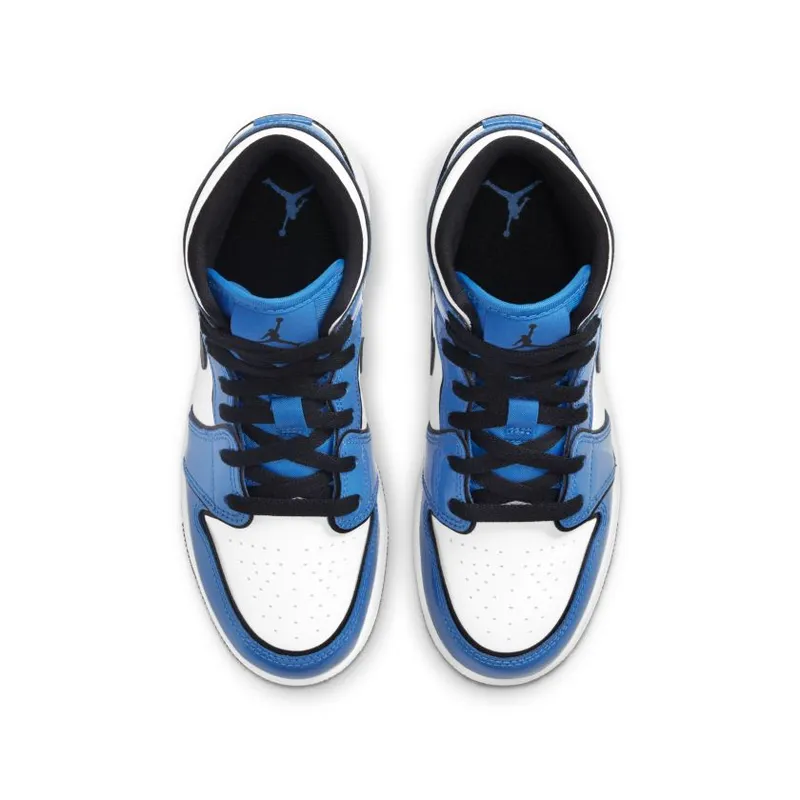 Air Jordan 1 Mid Signal Blue GS (BQ6931 402)