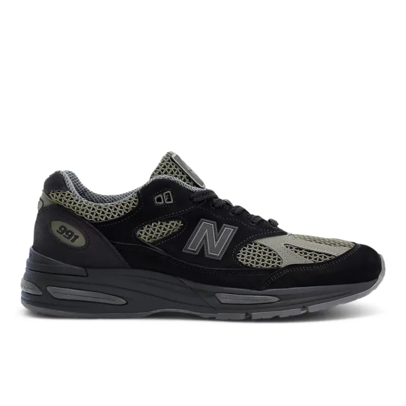 Stone Island x New Balance 991v2 ‘Black Olive’ – Made in UK (U991SD2)