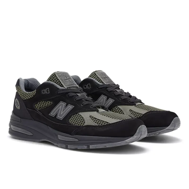 Stone Island x New Balance 991v2 ‘Black Olive’ – Made in UK (U991SD2)