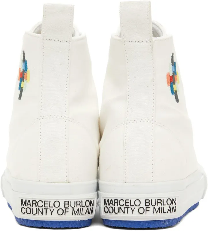 Marcelo Burlon County of Milan White Cross Vulcanized Sneakers (CMIA094S22FAB0010110)