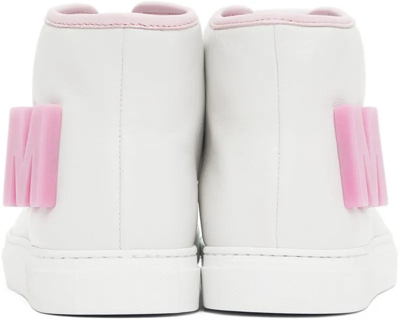 Moschino White Leather High-Top Sneakers (MA15212G0E_MAG_10A)
