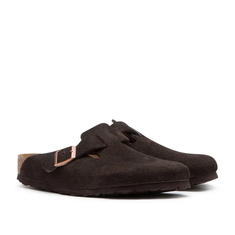 Birkenstock Boston Soft Footbed Suede Leather (Brown)