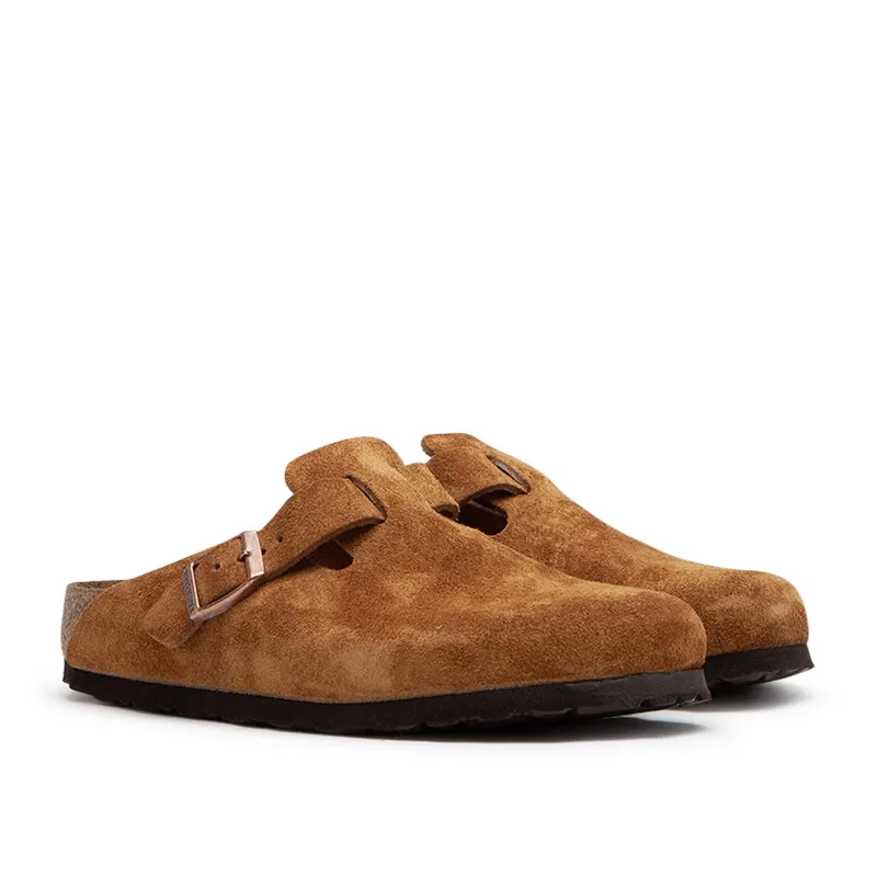 Birkenstock Boston Soft Footbed Suede Leather (Brown)