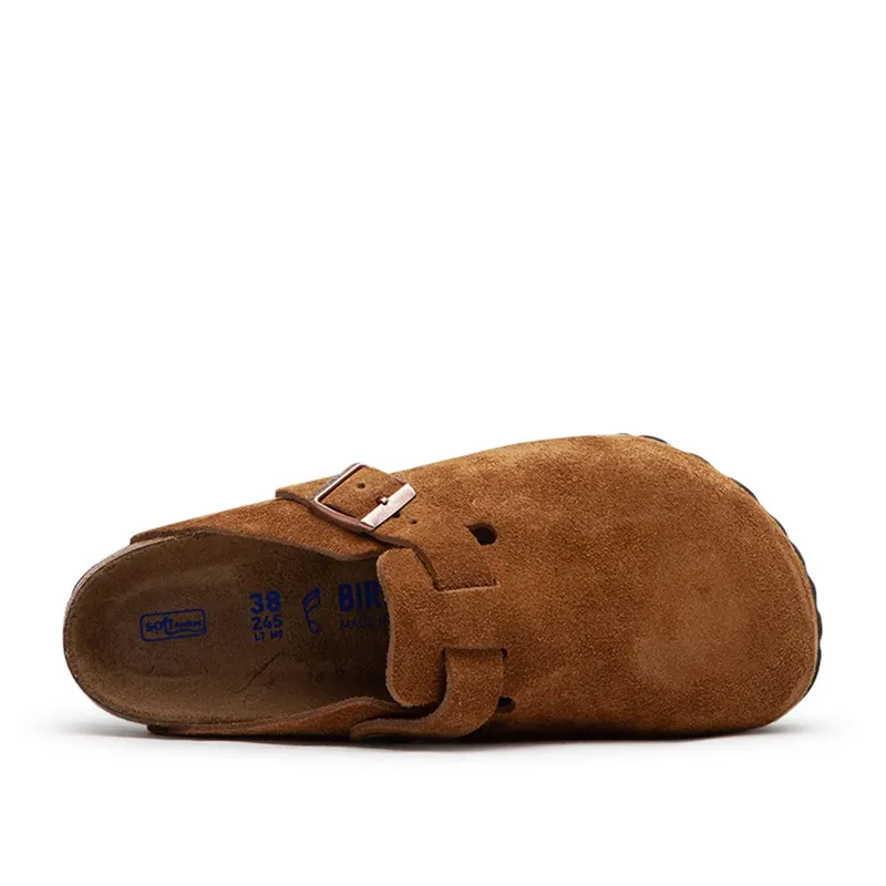 Birkenstock Boston Soft Footbed Suede Leather (Brown)