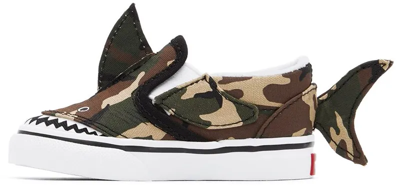 Vans Baby Camo Shark Slip-On V Sneakers (VN0A7Q4ZASB1)