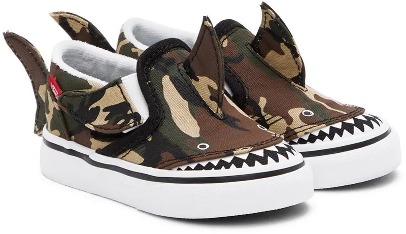 Vans Baby Camo Shark Slip-On V Sneakers (VN0A7Q4ZASB1)