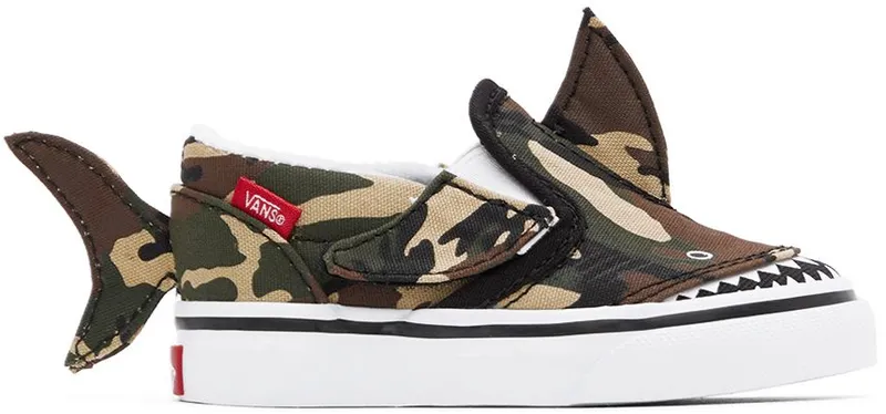 Vans Baby Camo Shark Slip-On V Sneakers (VN0A7Q4ZASB1)