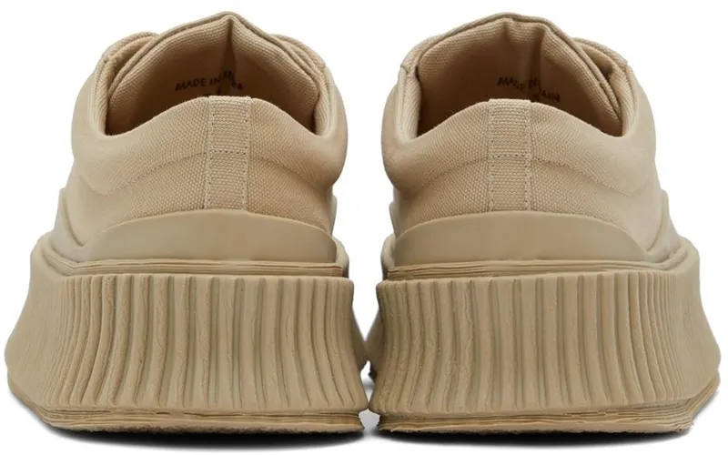 Jil Sander Beige Canvas Platform Sneakers (JS38133A_15102)