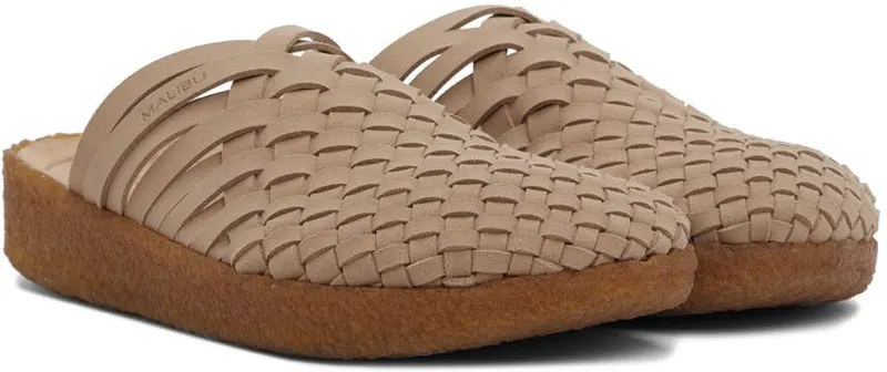 Malibu Sandals Beige Colony Mules (MS11-0108)