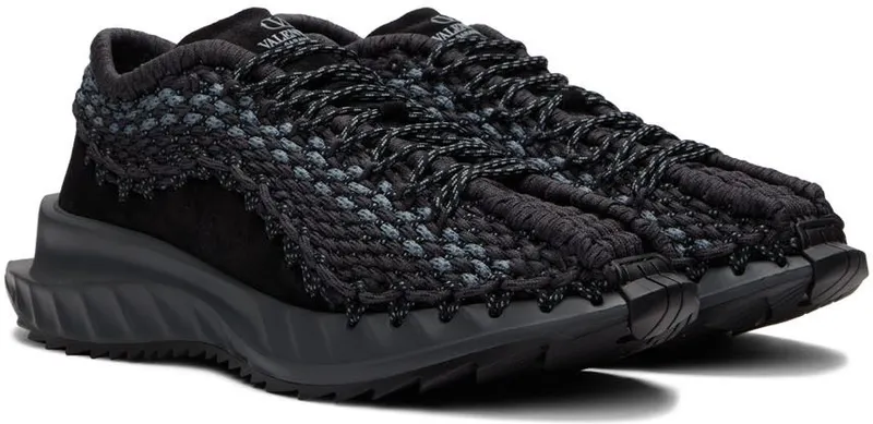 Valentino Garavani Brown Outdoor Crochet Sneakers (XY0S0F87XEG)