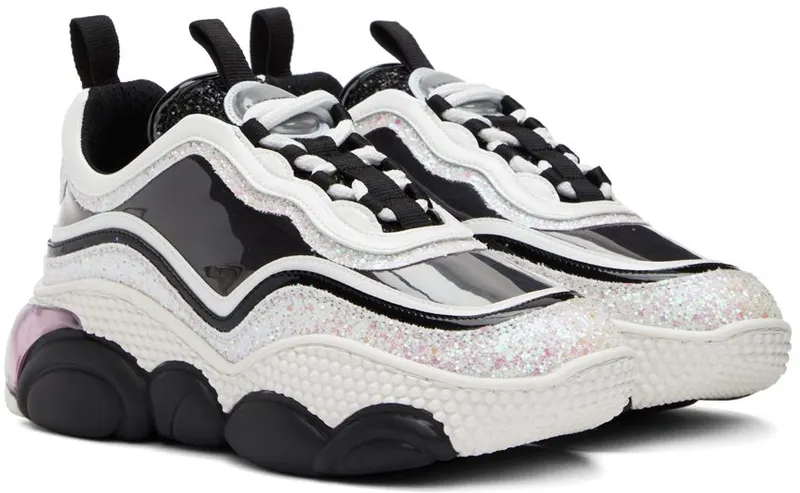 Moschino Black & White Bubble Teddy Sneakers (MA15393G0E_ MW3)