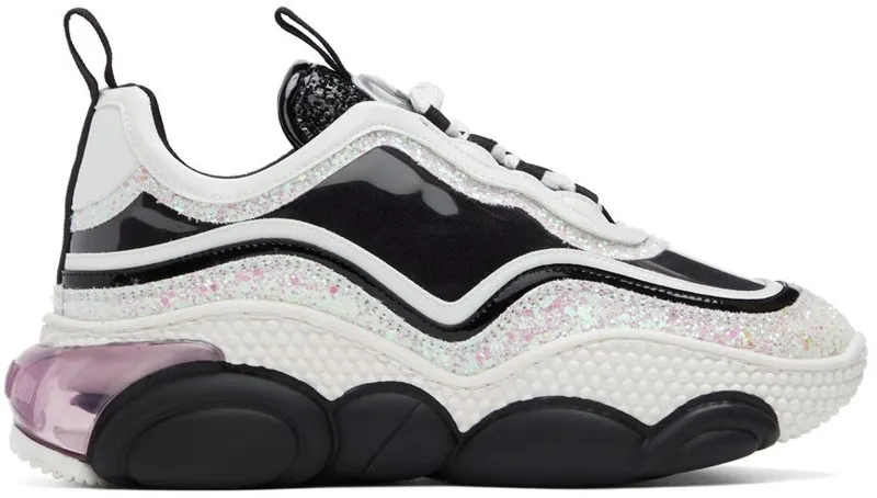 Moschino Black & White Bubble Teddy Sneakers (MA15393G0E_ MW3)