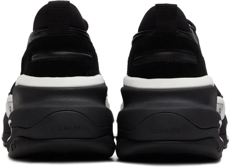 Balmain Black Leather B-Bold Low-Top Sneakers (XM0VI277LSOW)