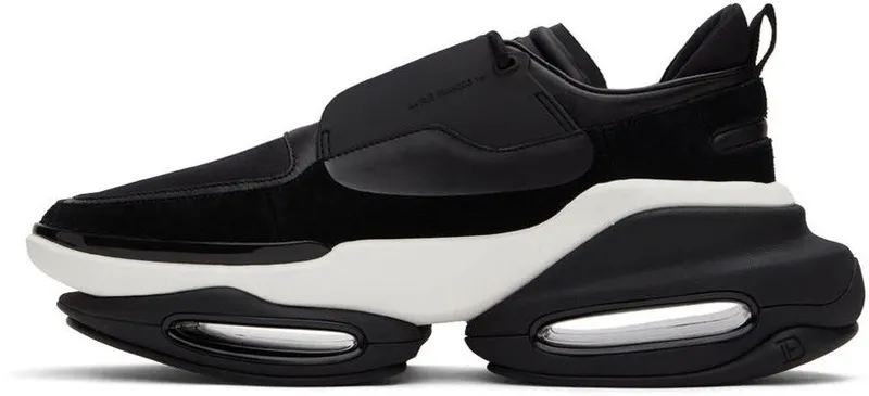 Balmain Black Leather B-Bold Low-Top Sneakers (XM0VI277LSOW)
