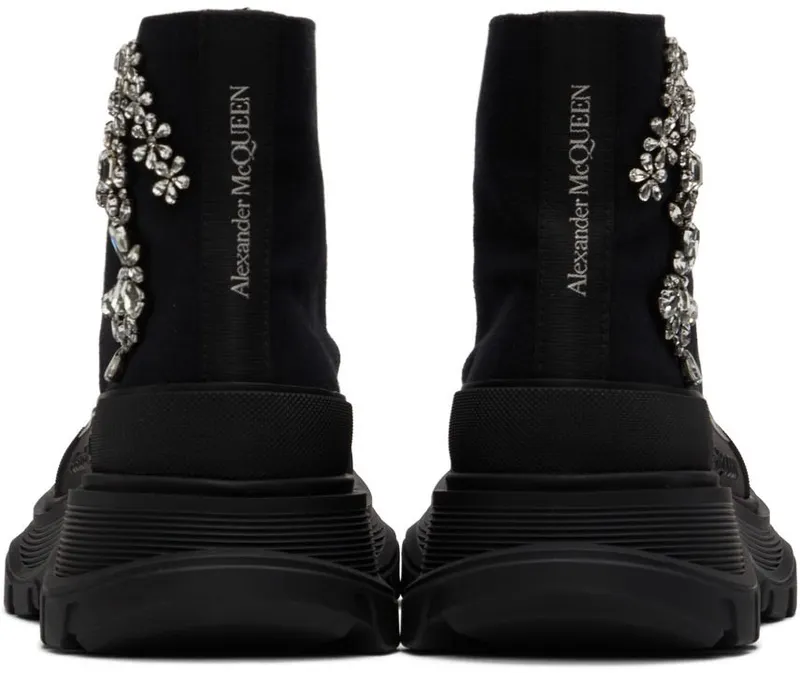 Alexander McQueen Black Tread Slick High-Top Sneakers (701164W4TG2)