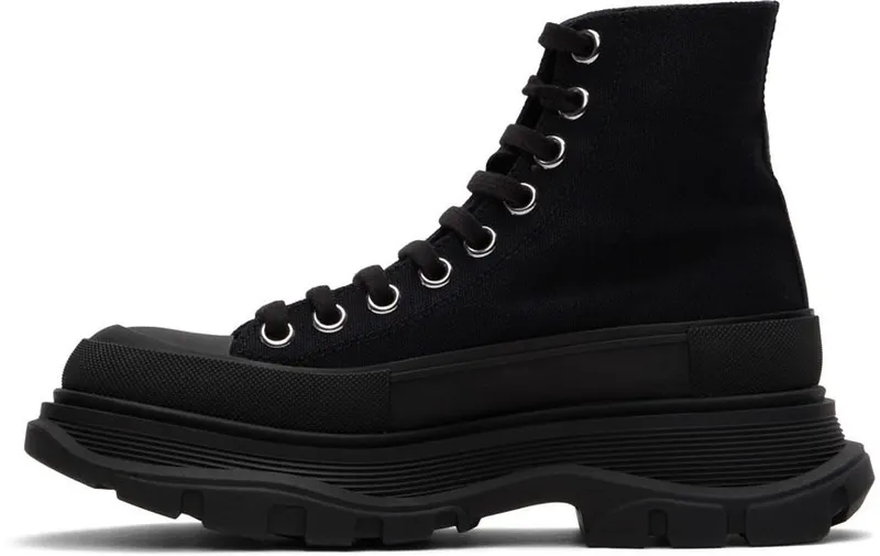 Alexander McQueen Black Tread Slick High-Top Sneakers (701164W4TG2)