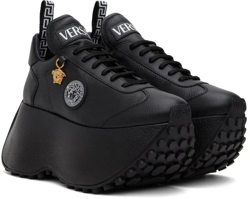 Versace Black Triplatform Sneakers (1004529_1A03272_1B00V)