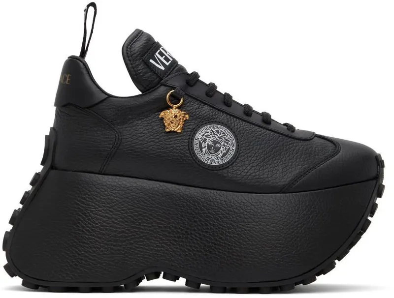Versace Black Triplatform Sneakers (1004529_1A03272_1B00V)