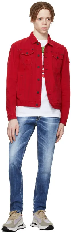 Dsquared2 Gray & Red Slash Sneakers (SNM0240_36705148_M1476)