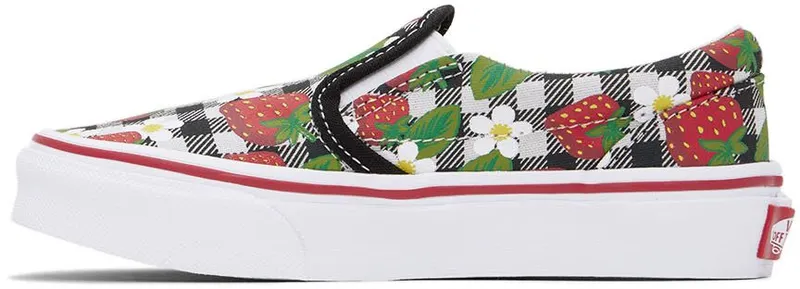 Vans Kids Multicolor Gingham Classic Slip-On Little Kids Sneakers (VN0A7Q5GARU1)