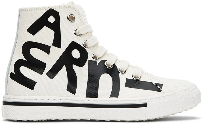 Marni Kids Off-White Logo High Sneakers (70399)