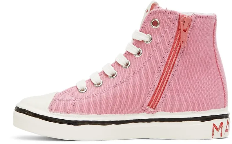 Marni Kids Red Canvas High Sneakers (70415)