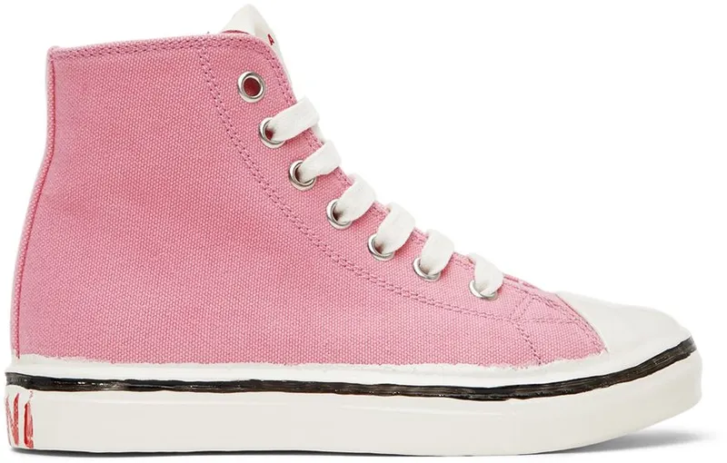 Marni Kids Red Canvas High Sneakers (70415)