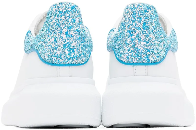 Alexander McQueen Kids White Glitter Oversized Sneakers (612099WIAHH)
