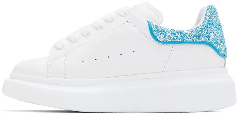 Alexander McQueen Kids White Glitter Oversized Sneakers (612099WIAHH)