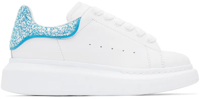 Alexander McQueen Kids White Glitter Oversized Sneakers (612099WIAHH)