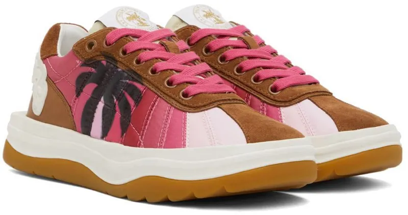 Palm Angels Pink Rainbow Sneakers (PWIA044S22FAB0013210)