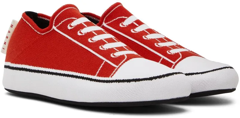 Marni Black Trompe L’Œil Jacquard Sneakers (SNZU010601 P4547)