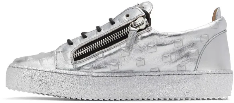 Giuseppe Zanotti Silver Pyramid Frankie Sneakers (RM20059-92333)