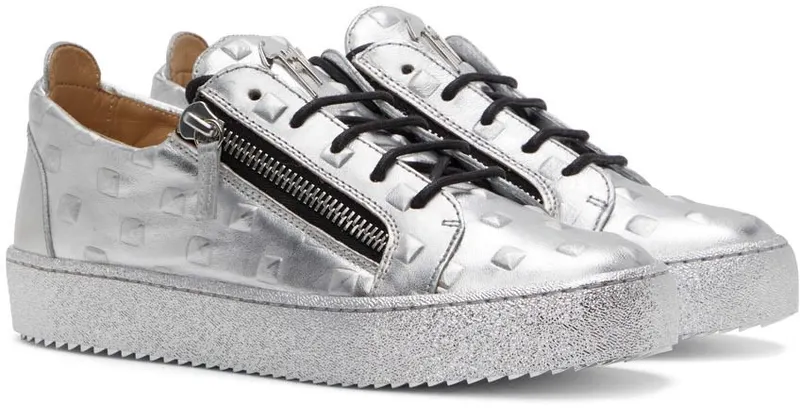 Giuseppe Zanotti Silver Pyramid Frankie Sneakers (RM20059-92333)
