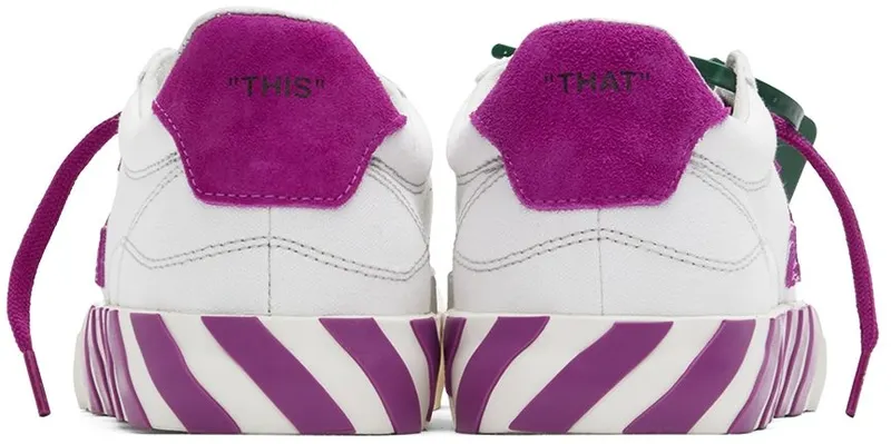 Off-White White & Purple Vulcanized Low-Top Sneakers (OWIA178S22FAB0010132)