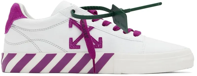 Off-White White & Purple Vulcanized Low-Top Sneakers (OWIA178S22FAB0010132)
