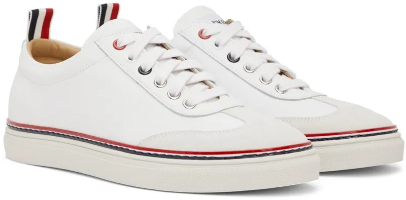 Thom Browne White Calfskin Sneakers (MFD137A-06107)
